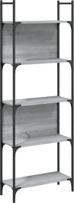 vidaXL 5 szintes szürke sonoma szerelt fa könyvespolc 60,5x24x166,5 cm
