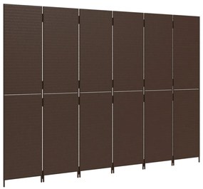 barna 6-paneles polyrattan térelválasztó