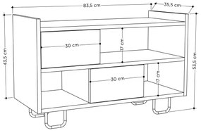 Cipősszekrény TROY 53,5x83,5 cm szürke