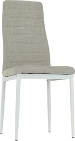 Étkezőszék, bézs szövet/fehér fém, COLETA NOVA