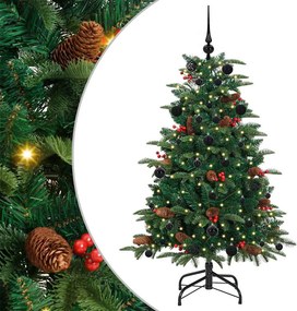 vidaXL Mű karácsonyfa 150 LED-del Zöld 150 cm PVC és Fém és Műanyag