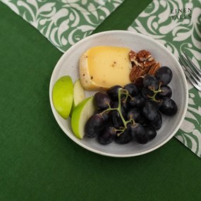 Len tányéralátét 35x45 cm Evergreen Damask – Linen Tales