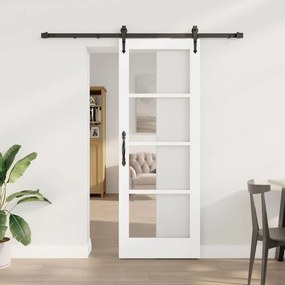 Egyszerű Csúszó Ajtó Fehér 73.5 x 198.5 cm Fa és fém