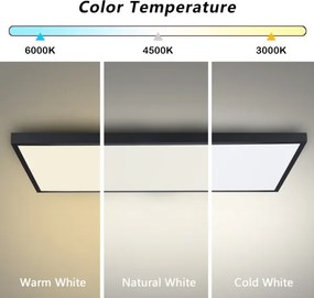 Brilagi -LED Fürdőszobai mennyezeti lámpatest FRAME LED/96W/230V 120x60 cm IP44 fekete