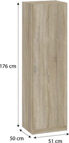 Riava egyajtós gardróbszekrény 51cm Sonoma Oak