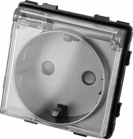 Egyes Schuko aljzat modul szürke színű, fedéllel, keretekhez Miuun