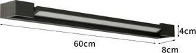 BRILAGI - LED Kültéri fali lámpa AQUA LINE LED/18W/230V 60 cm IP44 fekete
