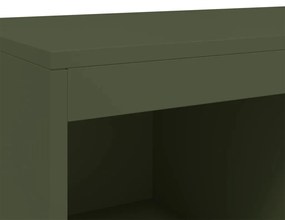olívazöld acél magasszekrény 68x39x111,5 cm