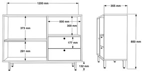 Komód Rebutia 2 (tölgy + antracit) . 1102496