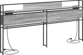 vidaXL Tároló fejtámla polcokkal Szürke sonoma 180 cm Faanyag