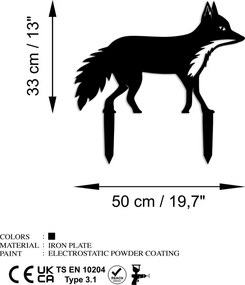 Fox fém kerti dísztárgy, 48×50 cm – TR565TNL1273