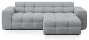 Szürke sarokkanapé (jobb oldali-heverő résszel) Kendal – Micadoni