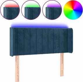 vidaXL sötétkék bársony LED-es fejtámla 83 x 16 x 78/88 cm