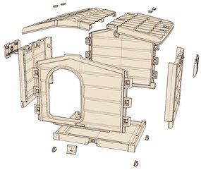 Kutyaház Bungalow zöld, 89 x 75 x 62 cm