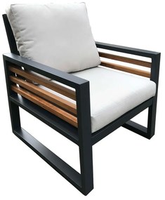 Szürke alumínium ötszemélyes kerti lounge szett Colmar – Rojaplast