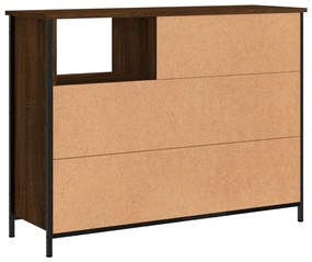 barna tölgy színű szerelt fa tálalószekrény 100 x 33 x 75 cm