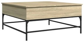 sonoma tölgy szerelt fa és fém dohányzóasztal 95 x 95 x 45 cm
