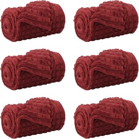 vidaXL Takarók 6 pcs Bordeaux piros 150 x 130 cm Gyapjú
