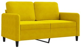 vidaXL kétszemélyes sárga bársony kanapé 120 cm