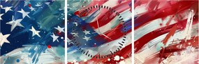 Kép - Az USA zászlaja (órával) (90x30 cm)
