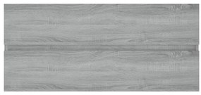 Szürke sonoma színű szerelt fa éjjeliszekrény 100x38,5x45 cm