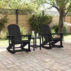 Adirondack hintás székek 2 pcs Fekete HDPE