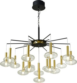 ITALUX PND-42773-16 HASSELT Modern Csillár Fekete, Átlátszó, Arany LED IP20