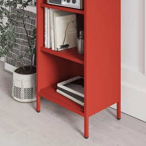 Könyvespolc MARIO, 500 x 1800 x 350 mm, Modern: piros