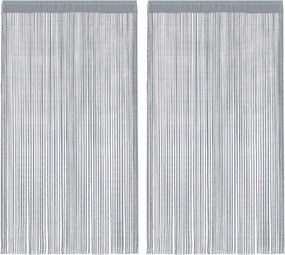 vidaXL 2 db világosszürke zsinórfüggöny 100 x 250 cm