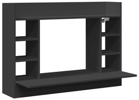 fekete szerelt fa falra szerelhető íróasztal 105 x 48 x 75 cm
