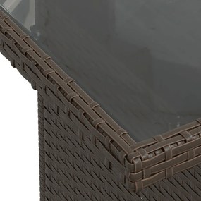 9 Darabos Kert Sofa Szett Párnákkal Barna Poli Rattan