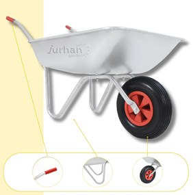 LARRY horganyzott talicska, max. kapacitás 80l/100kg, ezüst/fekete Gardebruk