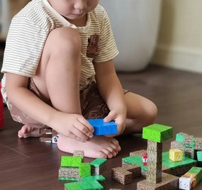 Mágneses építőkészlet Module World - 48 kocka + 2 figura