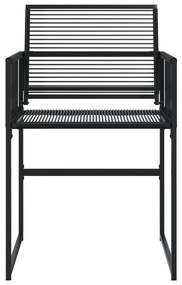 4 db fekete polyrattan kerti szék