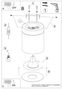 Sollux SL.1349 - spotlámpa RIF 1xGU10/10W/230V átm. 12 cm fekete