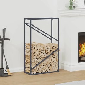 antracitszürke hidegen hengerelt acél tűzifatároló 60x25x100 cm