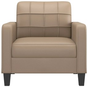 kávészínű műbőr kanapéfotel 60 cm