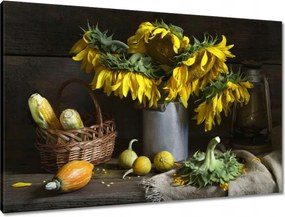 Vászonkép 90x60 Napraforgók vázában