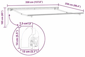 Napernyő Fehér 3,5 x 2,5 m Fém