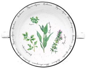 Porcelán fűszernövényes tál füllel 16 cm Herbarium