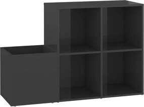 vidaXL magasfényű szürke előszobai cipősszekrény 105 x 35,5 x 70 cm