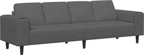 vidaXL Kanapé párnával Sötétszürke 250 x 77 x 76 cm Bársonyos szövet