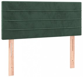 sötétzöld bársony LED-es fejtámla 100x5x78/88 cm