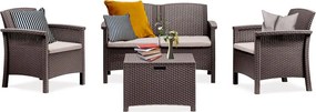 Venus 4 személyes kerti bútor garnitúra barna