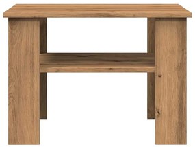 kézműves tölgy színű szerelt fa dohányzóasztal 60x60x42 cm