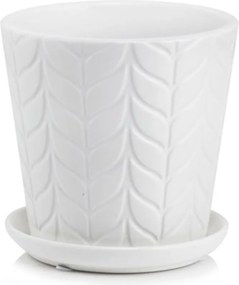 Kerámia Virágtartó Állvánnyal 14 x 14 cm Fehér