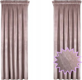 Velúr függöny 140x230 Elegancia És modern Stílus Finom Rózsaszín Szalag