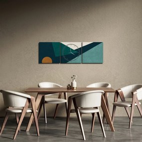Kép - Kubista absztrakció (órával) (90x30 cm)