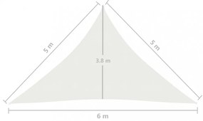 fehér HDPE napvitorla 160 g/m² 5 x 5 x 6 m