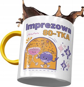 Sárga Bögre Születésnapra 80 80-es 80-as Ajándék Nyomtatott Fotóval